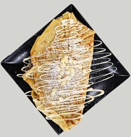 Crêpe de pistacho y chocolate blanco